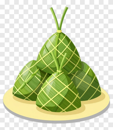 Stack Of Zongzi With Sparkles PNG