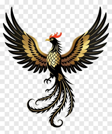 Golden Phoenix Mythical Bird PNG