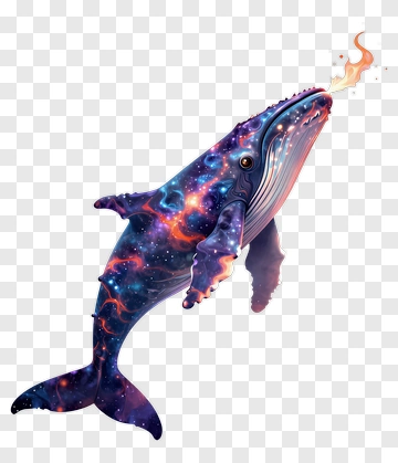 Cosmic Whale In Galaxy Pattern PNG