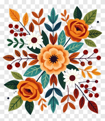 Autumn Floral Arrangement PNG