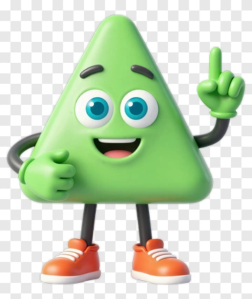 Green Triangle Cartoon Character PNG