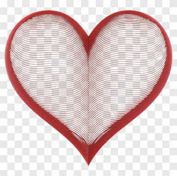 Red Heart With Line Pattern PNG