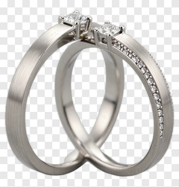 Silver Wedding Rings With Diamonds PNG