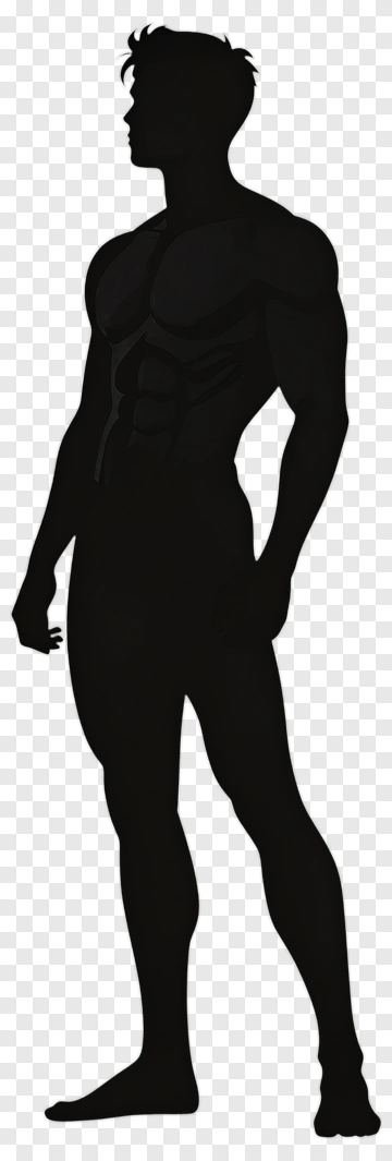 Silhouette Of A Muscular Man PNG