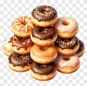 Stack Of Assorted Donuts PNG