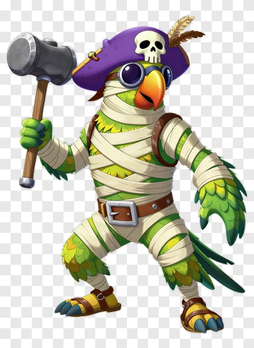 Pirate Parrot Mummy Character PNG