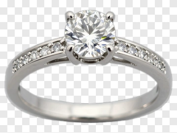 Diamond Ring With Silver Band PNG