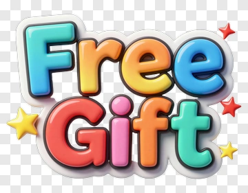 Free Gift Logo With Stars PNG