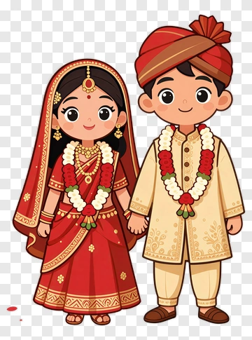Indian Bride And Groom In Traditional Wedding Attire PNG
