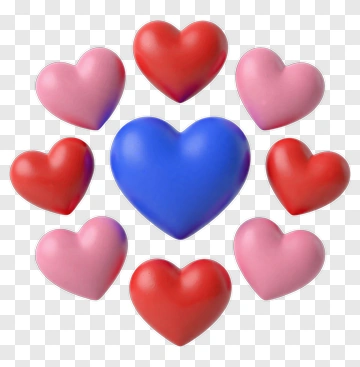 Group Of Colorful Hearts PNG