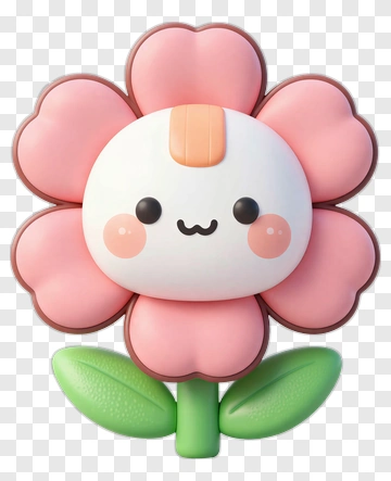 Cute Flower Character PNG