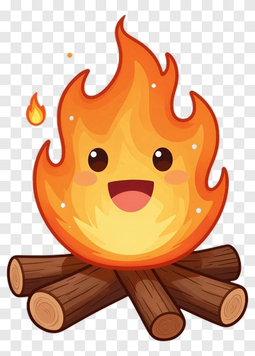 Happy Fire Character PNG