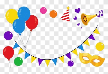 Colorful Party Celebration Elements PNG