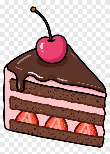 Chocolate Strawberry Cake Slice PNG