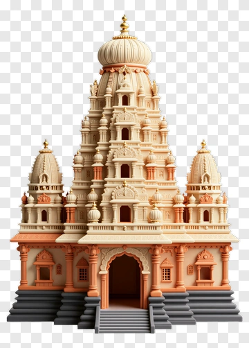 Beige And Orange Temple With Dome And Staircase PNG