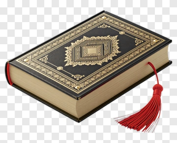Elegant Black Book With Gold Design And Red Tassel PNG