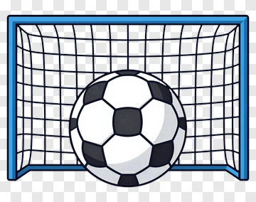 Soccer Ball In Goal Net PNG