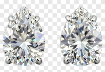 Pear Cut Diamond Stud Earrings PNG