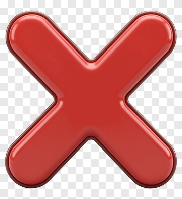 Red 3D X Icon PNG