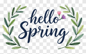 Hello Spring Wreath Design PNG