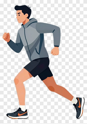 Man Running In Hoodie And Shorts PNG