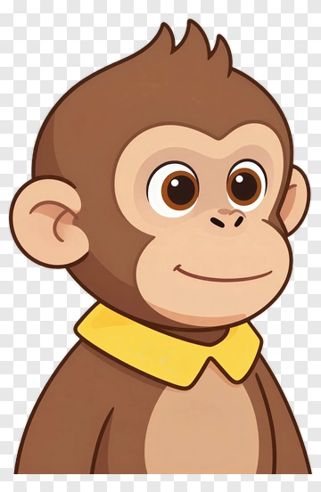 Cute Monkey With Yellow Collar PNG