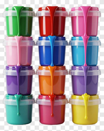 Colorful Paint Containers PNG
