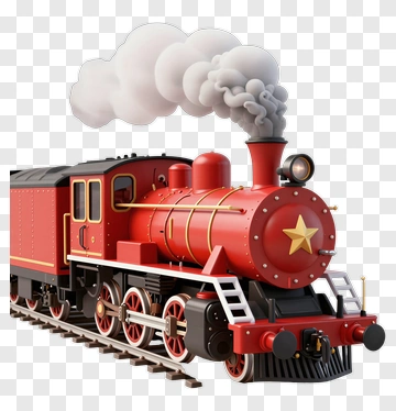 Red Steam Locomotive With Star PNG