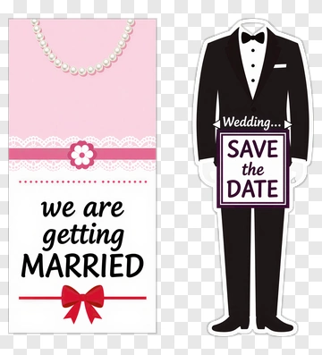 Wedding Invitation Card With Groom Silhouette PNG
