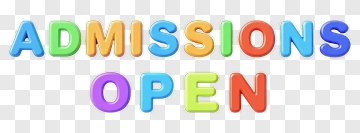 Admissions Open Multicolor Letters PNG