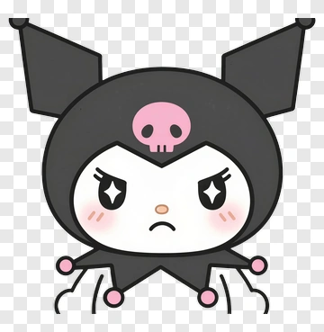 Kuromi Cartoon Character With Angry Expression PNG
