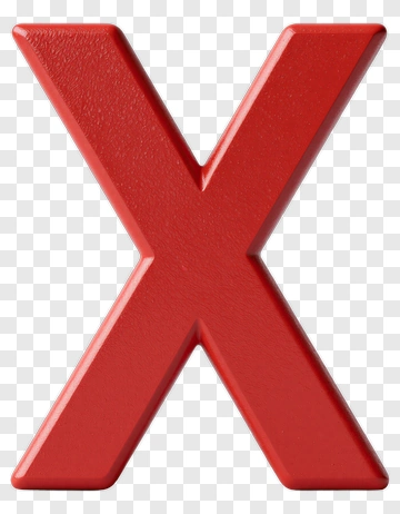 Red 3D Letter X PNG