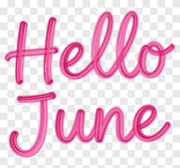 Hello June Text Design PNG