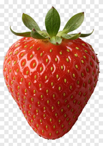 Fresh Strawberry With Green Leaf PNG