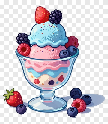 Ice Cream With Berries PNG
