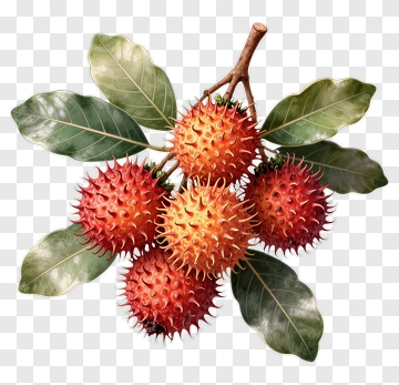 Cluster Of Lychee With Leaves PNG