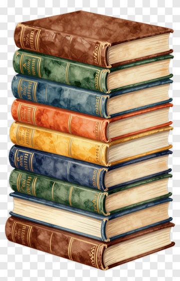 Stack Of Vintage Books PNG