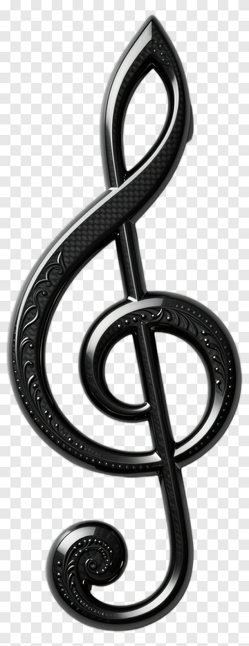 Black Treble Clef PNG