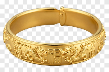 Gold Bracelet With Dragon Design PNG