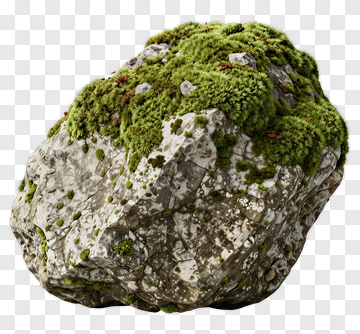 Rock Covered In Moss PNG