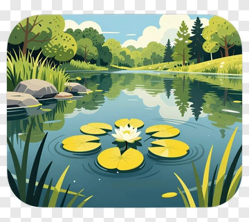 Water Lily In A Pond PNG