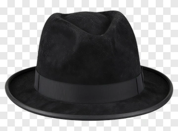 Classic Black Fedora Hat PNG