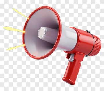 Red Megaphone Emitting Sound Waves PNG