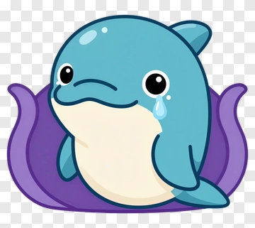 Sad Blue Dolphin Crying PNG