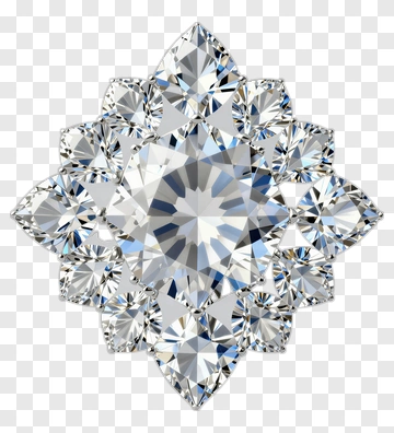 Radiant Diamond Brooch PNG