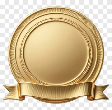 Gold Medal With Ribbon PNG