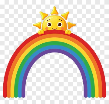 Happy Sun And Rainbow PNG