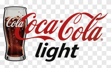 Coca-Cola Light Logo With Glass PNG