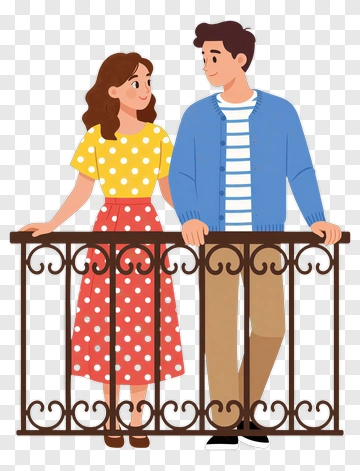 Couple On Balcony PNG