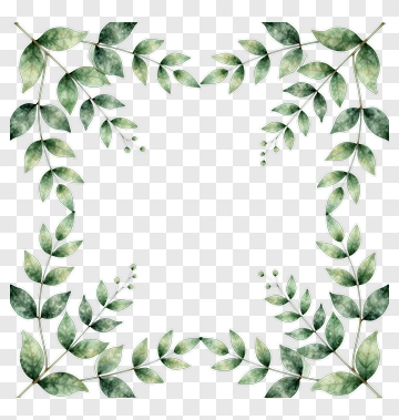 Watercolor Leaf Border PNG